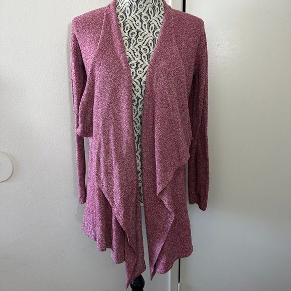 Barefoot Dreams Red Dust Small‎ Medium Waterfall Cardigan Bamboo Chic Lite Knit - Picture 1 of 6